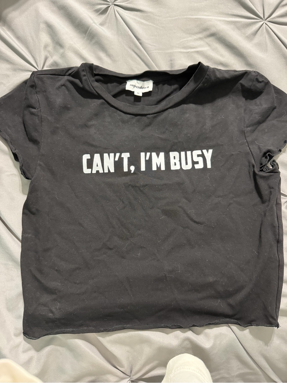 super down “Can't, I'm Busy" Graphic Tee - Black